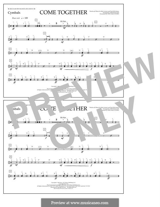 Come Together (The Beatles) Marching Band Version: Cymbals part by John Lennon, Paul McCartney