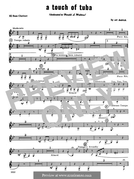 A Touch of Tuba: Bb Bass Clarinet part by Art Dedrick