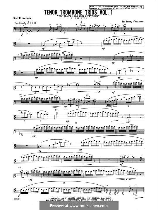 Tenor Trombone Trios, Volume 1: 3rd Trombone part by Tommy Pedersen