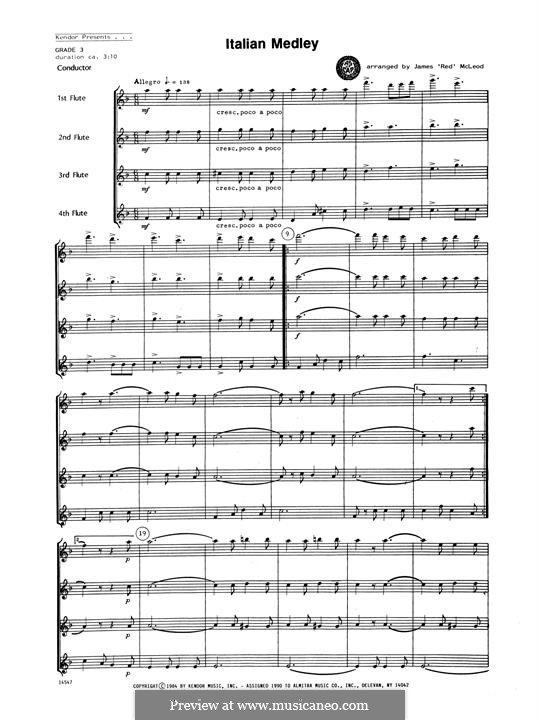 Italian Medley: For flutes – full score by Unknown (works before 1850)