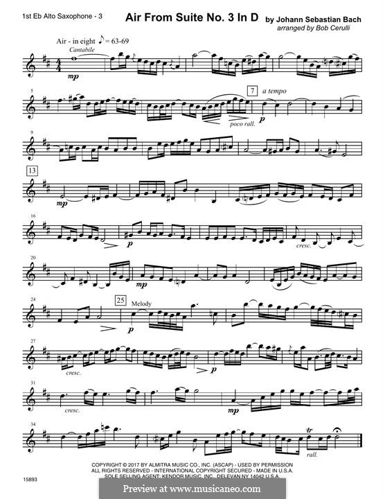 Familiar Classics For Three: 1st Eb Alto Saxophone part by Иоганн Себастьян Бах