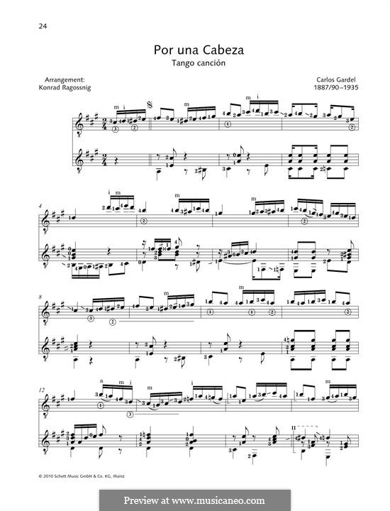 Por Una Cabeza: Для двух гитар by Carlos Gardel