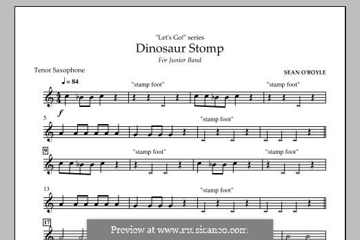 Dinosaur Stomp: Tenor Saxophone part by Sean O'Boyle