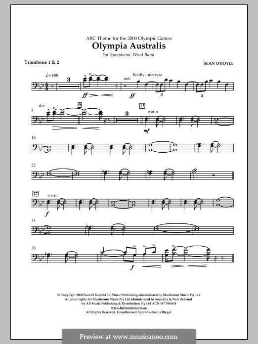 Olympia Australis (Symphonic Wind Band): Trombone 1, 2 part by Sean O'Boyle
