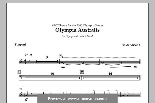 Olympia Australis (Symphonic Wind Band): Партия литавр by Sean O'Boyle