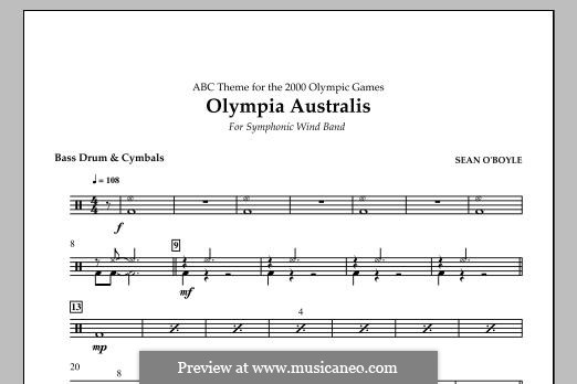Olympia Australis (Symphonic Wind Band): Bass Drum & Cymbals part by Sean O'Boyle
