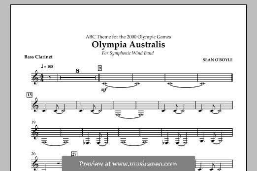 Olympia Australis (Symphonic Wind Band): Bass Clarinet part by Sean O'Boyle