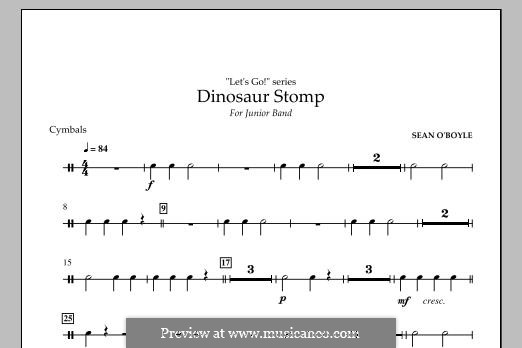 Dinosaur Stomp: Cymbals part by Sean O'Boyle