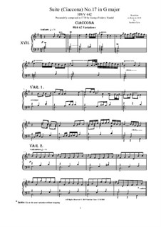 Сюита No.9 соль мажор, HWV 442: Ciaccona with 62 variations by Георг Фридрих Гендель