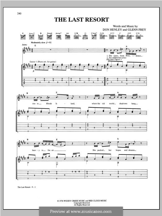The Last Resort (The Eagles): Для гитары by Don Henley, Glen Frey