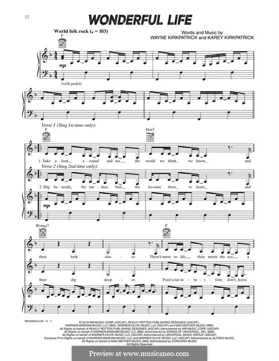 Wonderful Life (from Smallfoot): Для голоса и фортепиано (или гитары) by Wayne Kirkpatrick, Karey Kirkpatrick