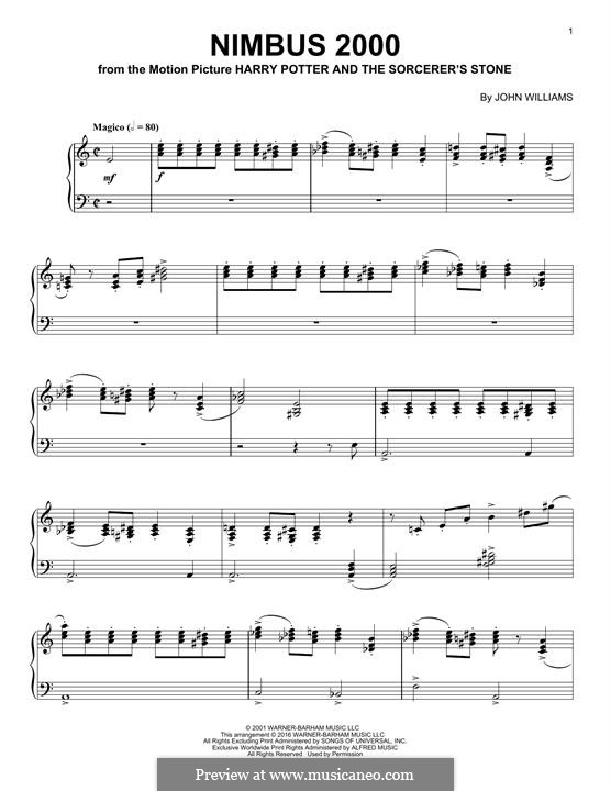 Nimbus 2000 (from Harry Potter): Для фортепиано by John Williams