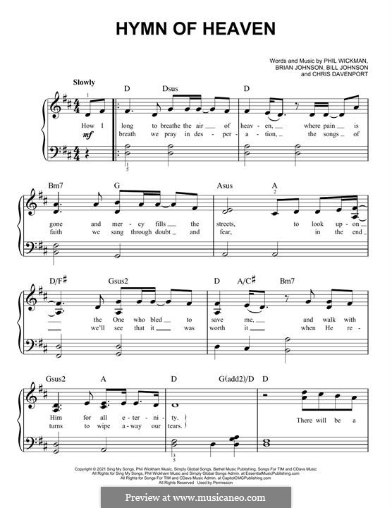 Hymn Of Heaven: Для фортепиано by Phil Wickham