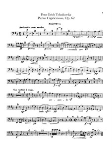 Пеццо каприччиозо для виолончели с оркестром, TH 62 Op.62: Партии фаготов by Петр Чайковский
