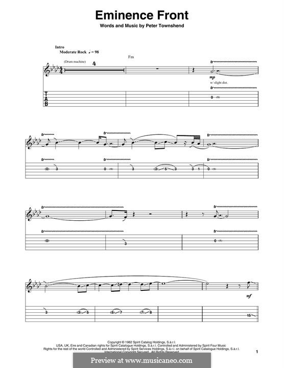 Eminence Front (The Who): Для гитары by Peter Townshend