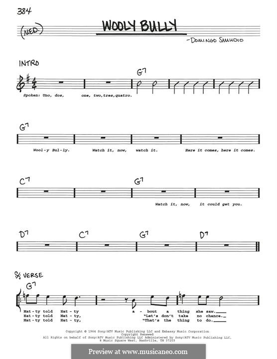 Wooly Bully (Sam the Sham & The Pharaohs): Мелодия by Domingo Samudio