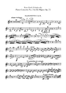 Концерт для фортепиано с оркестром No.3 ми-бемоль мажжор, TH 65 Op.75: Партии кларнетов by Петр Чайковский