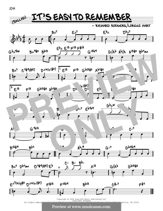 It's Easy to Remember: Мелодия by Richard Rodgers