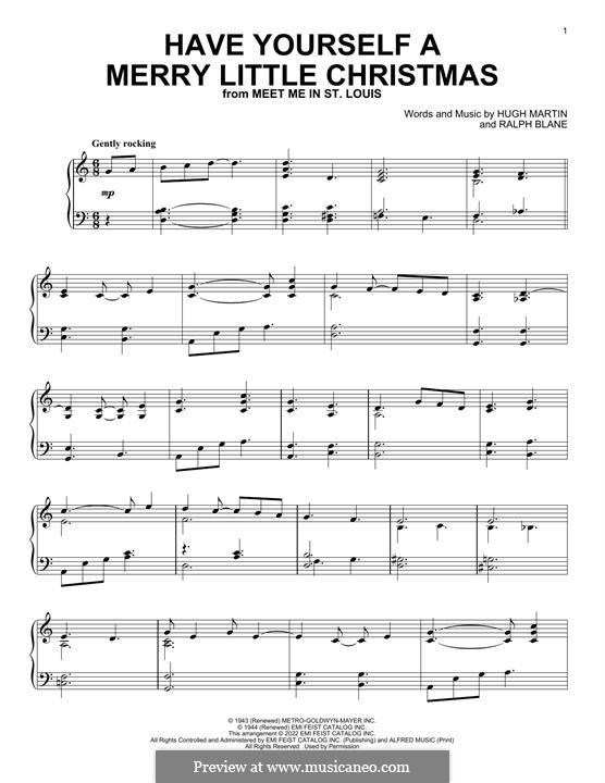 Piano version: Для одного исполнителя by Hugh Martin, Ralph Blane