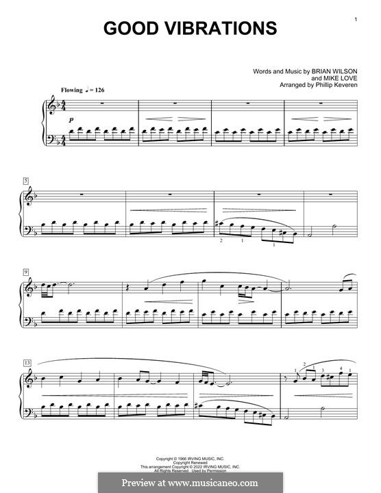 Good Vibrations (The Beach Boys): Для фортепиано by Brian Wilson, Mike Love