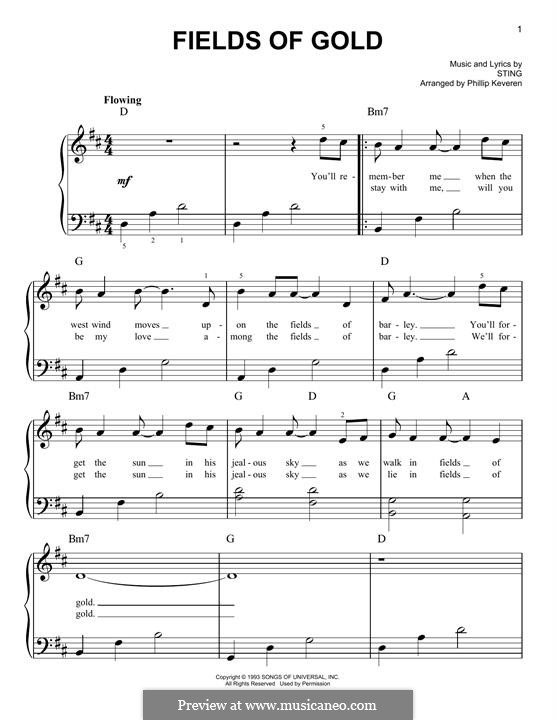 Fields of Gold: Для фортепиано by Sting