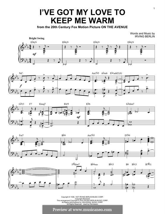 I've Got My Love to Keep Me Warm (Frank Sinatra): Для фортепиано (jazz version) by Ирвинг Берлин