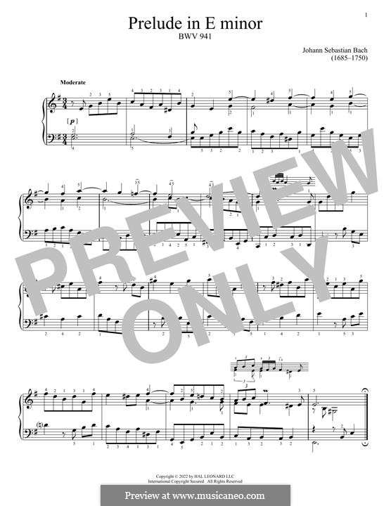 Прелюдия No.3, BWV 941: Для фортепиано by Иоганн Себастьян Бах