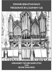 Трио-соната для органа No.1 ми-бемоль мажор, BWV 525: Version for three flutes by Иоганн Себастьян Бах