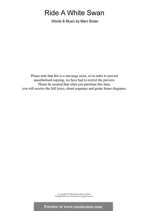 Ride a White Swan (T Rex): Для гитары by Marc Bolan