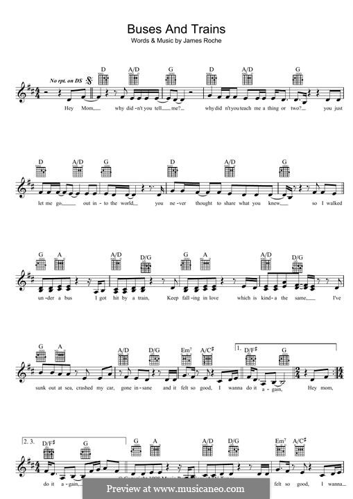 Buses and Trains (Bachelor Girl): Для клавишного инструмента by James Roche