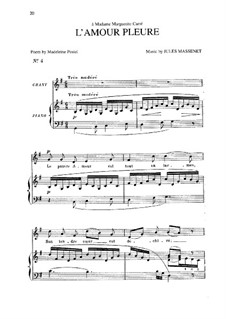 L'amour pleure: Соль мажор by Жюль Массне