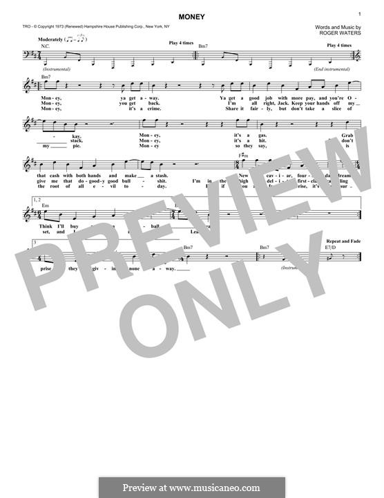 Money (Pink Floyd): Для клавишного инструмента by Roger Waters