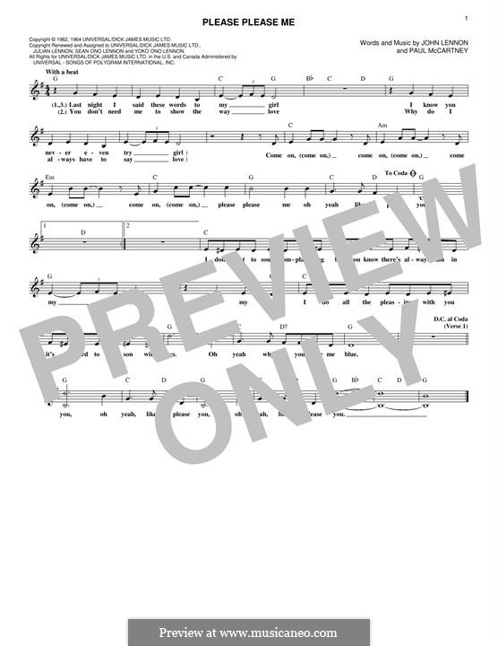 Please Please Me (The Beatles): Для клавишного инструмента by John Lennon, Paul McCartney