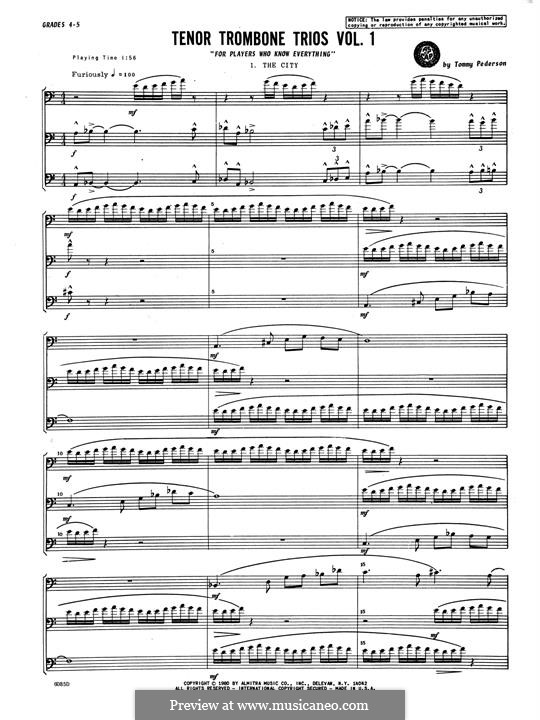 Tenor Trombone Trios, Volume 1: Партитура by Tommy Pedersen