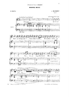 Три мелодии, два дуэта и трио, Op.2: No.1 Bonne nuit by Жюль Массне