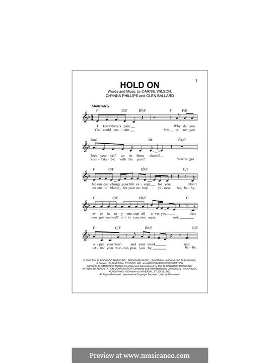 Hold On: Для клавишного инструмента by Chynna Phillips, Glen Ballard