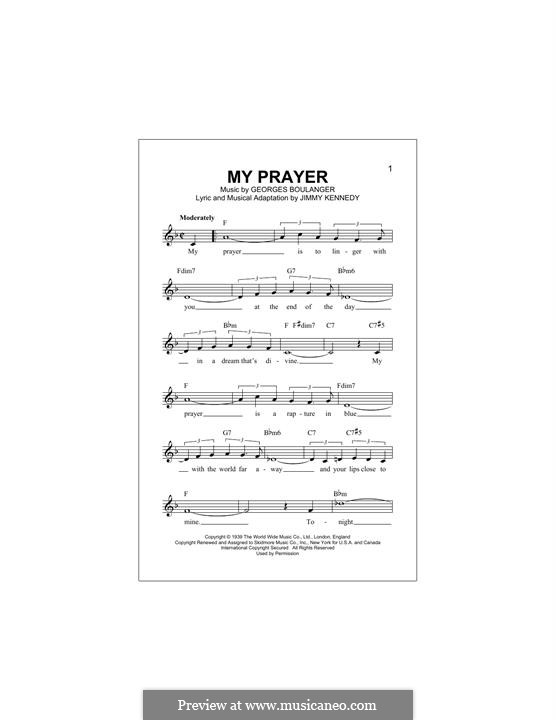 My Prayer (The Platters): Для клавишного инструмента by Georges Boulanger