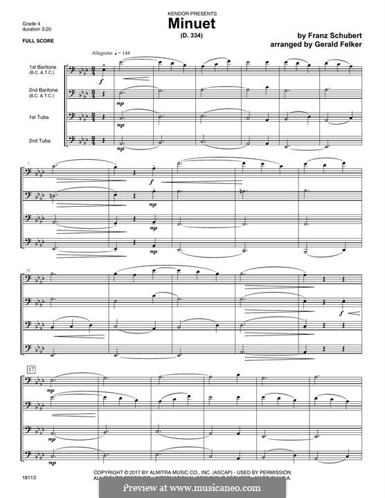 Менуэт для фортепиано ля мажор, D.334: Партитура by Франц Шуберт