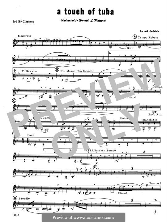 A Touch of Tuba: 3rd Bb Clarinet part by Art Dedrick