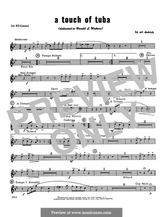 A Touch of Tuba: Cornet 1 part by Art Dedrick