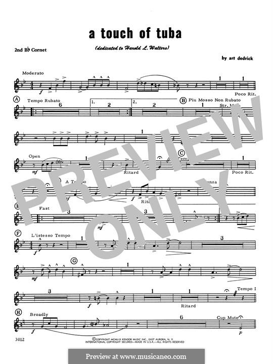 A Touch of Tuba: Cornet 2 part by Art Dedrick