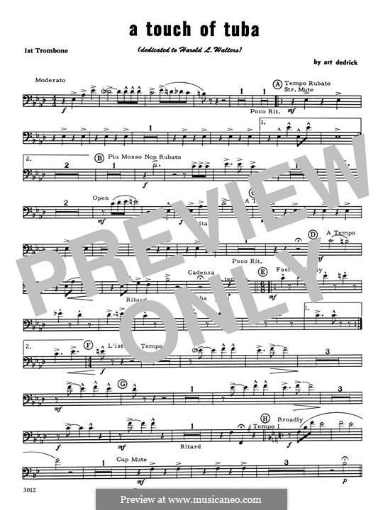 A Touch of Tuba: 1st Trombone part by Art Dedrick