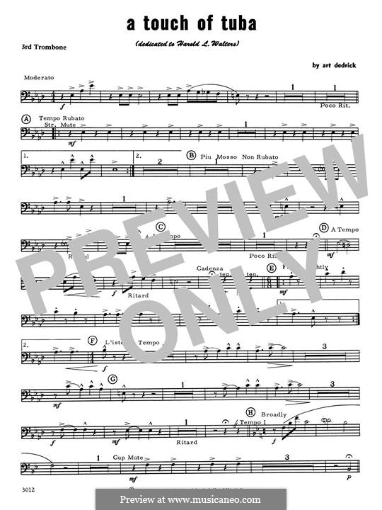 A Touch of Tuba: 3rd Trombone part by Art Dedrick