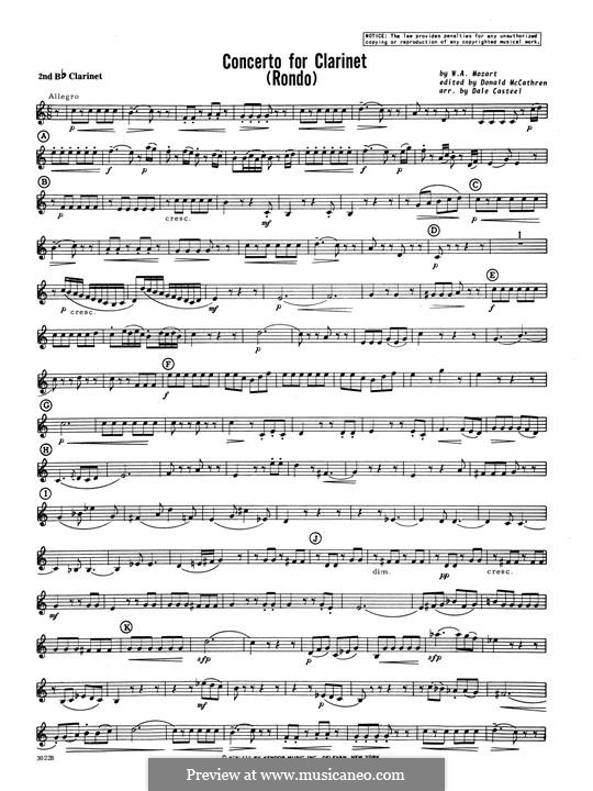 Movement 3: 2nd Bb Clarinet part by Вольфганг Амадей Моцарт