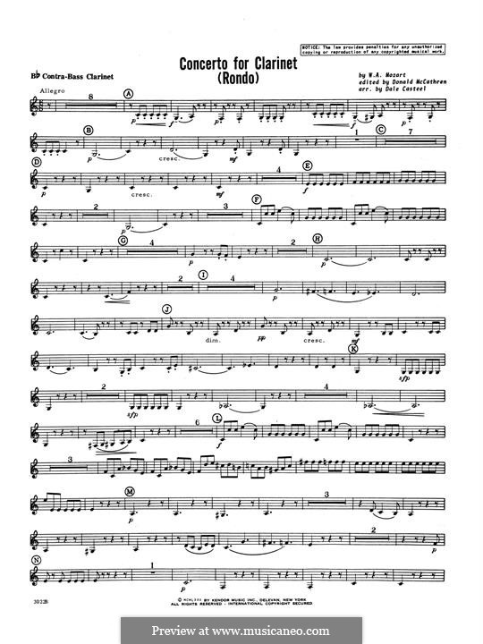 Movement 3: Bb Contra Bass Clarinet part by Вольфганг Амадей Моцарт