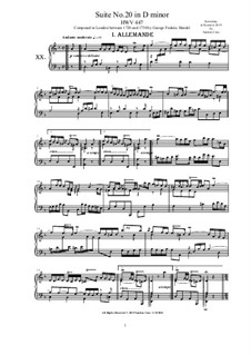Piano Suite No.20 in D minor, HWV 447: Piano Suite No.20 in D minor by Георг Фридрих Гендель