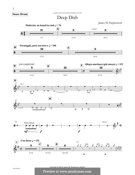 Deep Dish: Percussion III part by James M. Stephenson
