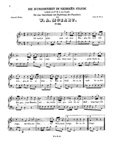Die Zufriedenheit im niedrigen Stande, K.151: F Major by Вольфганг Амадей Моцарт