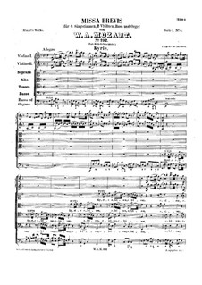 Месса No.6 фа мажор (Missa brevis No.3), K.192: Партитура by Вольфганг Амадей Моцарт
