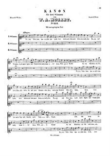 Essen, Trinken, K.234: Essen, Trinken by Вольфганг Амадей Моцарт